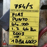 Motore 188A4000 64.000 km FIAT PUNTO 188 1999-2003 1.2 BENZINA 44kW (104117) Motore 188A4000 64.000 km FIAT PUNTO 188 1999-2003 1.2 BENZINA 44kW (104117)