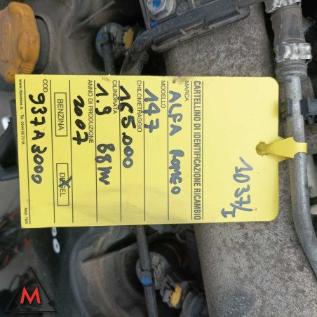 Motore 937A3000 165.000km ALFA ROMEO 147 2005-2010 1.9 DIESEL 88kW usato (93972)