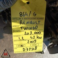 Motore D7F A8 203.000 RENAULT TWINGO 2007-2014 1.2 BENZINA 43 kW usato (104973)
