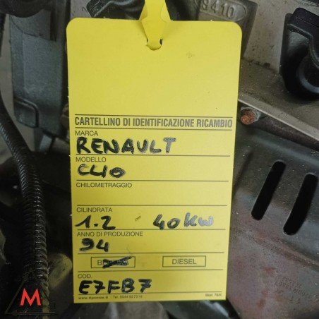 Motore E7FB7 78.000 km RENAULT CLIO 1990-1994 1.2 BENZINA 40kW usato (94964) Motore E7FB7 78.000 km RENAULT CLIO 1990-1994 1.2 BENZINA 40kW usato (94964)